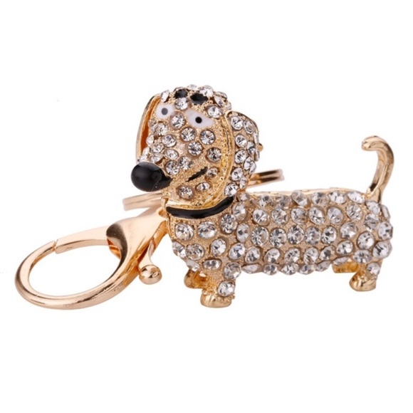 Crystal Dog Dachshund Keychain - Picture 2 of 7